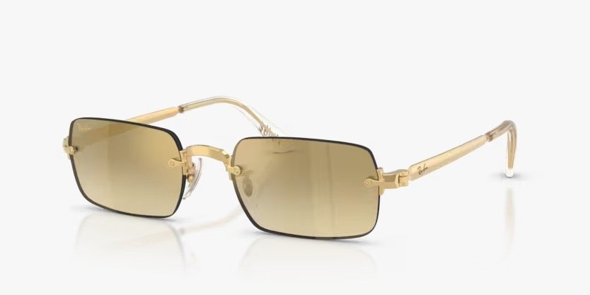 Óculos Solar RAY BAN RB3928 (A$AP ROCKY) 54-20 001/71 (Dourado Brilhante e Espelhado Degrade)
