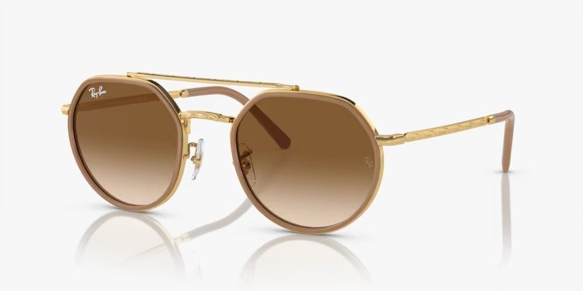 Óculos Solar RAY BAN RB3765 53-22 001/51 (Metal Dourado/Marrom Degradê)