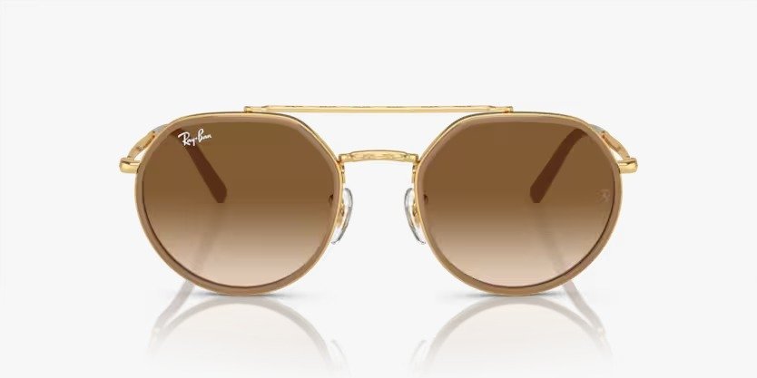 Óculos Solar RAY BAN RB3765 53-22 001/51 (Metal Dourado/Marrom Degradê)