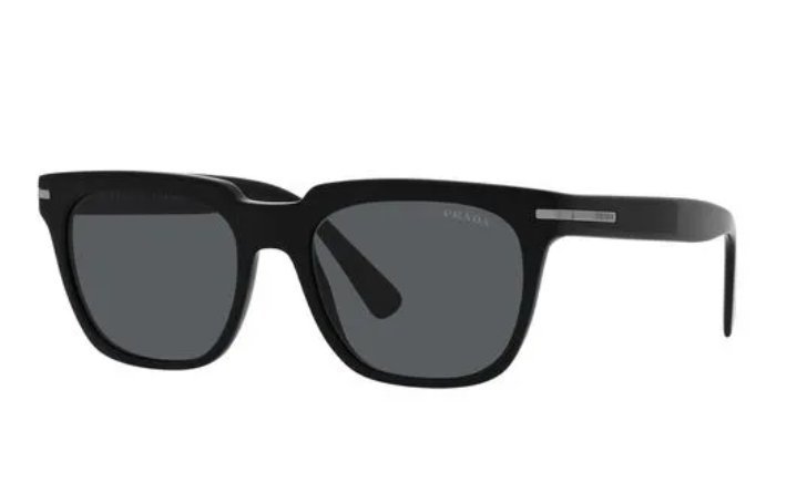 Óculos Solar PRADA OPR 04YS 56-19 1AB-07T (Acetato Preto Brilhante/Lentes Cinza)