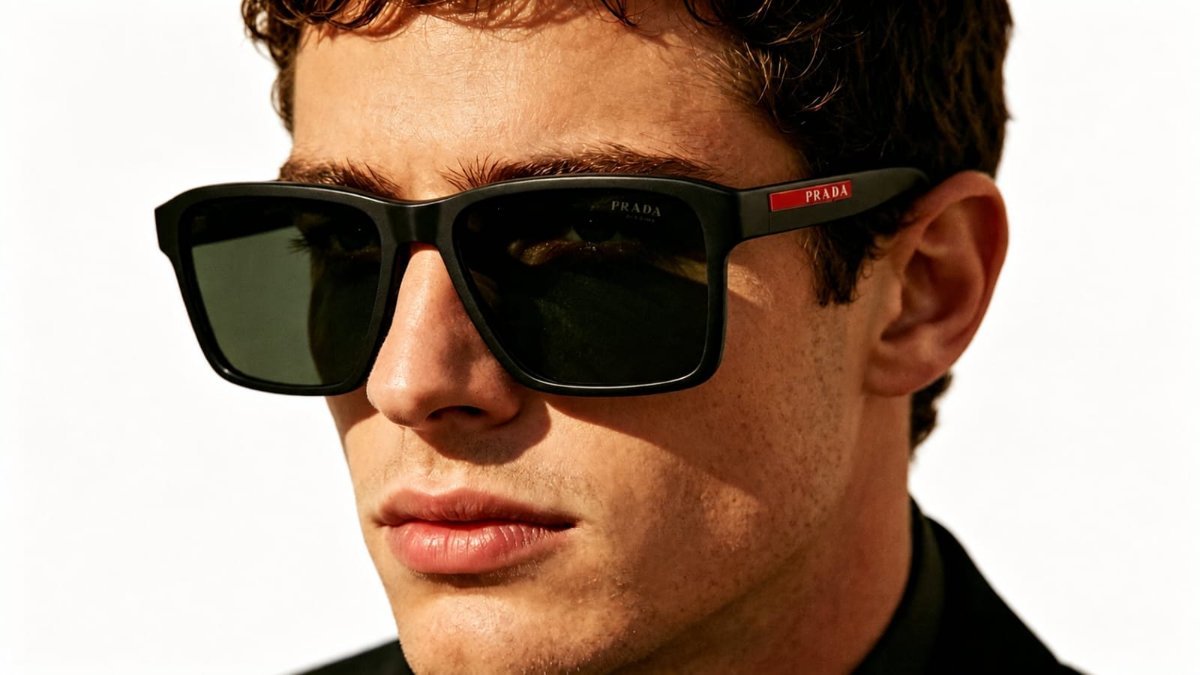 Óculos Solar PRADA LINEA ROSSA OPS 05YS 58-17 DG0-06U (Preto Emborrachado/Verde Escuro Tuning)