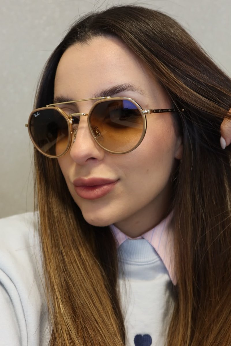 Óculos Solar RAY BAN RB3765 53-22 001/51 (Metal Dourado/Marrom Degradê)