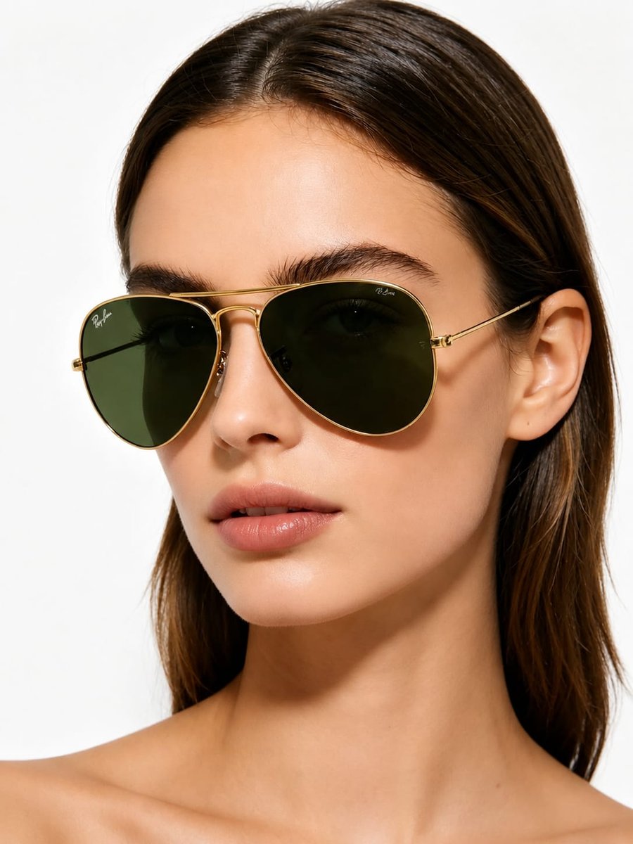 Óculos Solar RAY BAN RB3025L (AVIATOR LARGE METAL) 55-14 W3234 (Metal Dourado/G15) 001/51 (Metal Dourado/Marrom Degradê Antirreflexo) - 