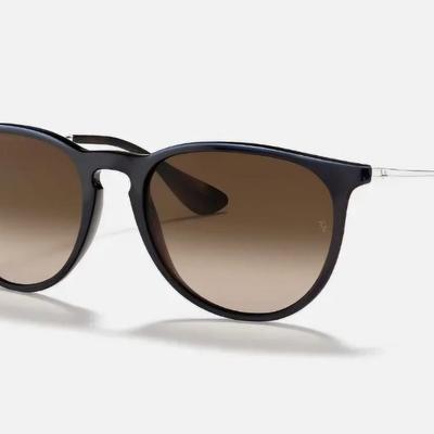 Óculos Solar RAY BAN RB4171L (ERIKA) 54-18 865/13 (Grafite e Marrom Escuro Emborrachado/Marrom Degradê)