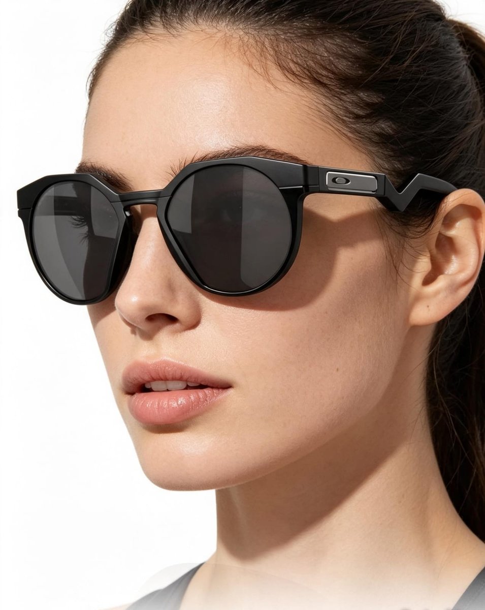 Óculos Solar Esportivo OAKLEY OO9242 (HSTN) 52-21 0152 (Acetato Superior Preto Fosco e Inferior Preto Brilhante/Prizm Espelhado Prata) 0752 (Acetato Superior Marrom Escuro e Inferior Marrom Claro Translúcido/Prizm Marrom) - Preto Superior Fosco e Inferior Brilhante