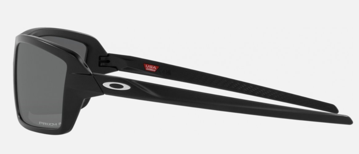 Óculos Solar Esportivo OAKLEY OO9129 (CABLES) 63-14 0263 (Acetato Preto Fosco/Prizm Polarizado Espelhado Prata)