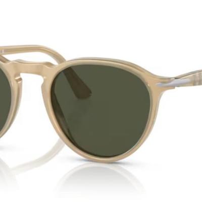 Óculos Solar PERSOL 3286-S 51-19 (Small) 1169/31 (Acetato Champanhe Translúcido e Prata/Lentes Cristal G15)
