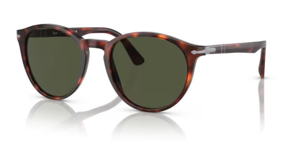 Óculos Solar PERSOL 3152-S 52-20 9015/31 (Acetato Havana Marrom Tartaruga e Prata/Lentes Cristal G15)