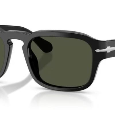 Óculos Solar PERSOL 3386-S 56-21 95/31 (Acetato Preto Brilhante/Lentes Cristal G15)