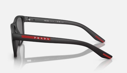 Óculos Solar PRADA LINEA ROSSA SPS 06Y 56-17 DG0-02G (Acetato Emborachado Preto Fosco/Lentes Polarizadas Cinza)