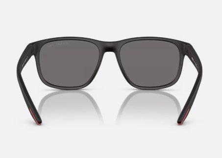 Óculos Solar PRADA LINEA ROSSA SPS 06Y 56-17 DG0-02G (Acetato Emborachado Preto Fosco/Lentes Polarizadas Cinza)