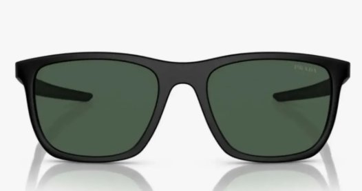 Óculos Solar PRADA LINEA ROSSA SPS 10W 54-19 1BO-06U (Acetato Preto Fosco/Lentes Verde Tuning)