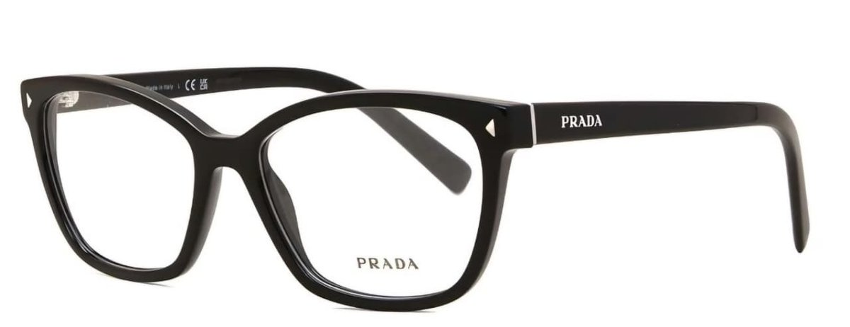 Óculos Receituário PRADA VPR 15Z 55-16 1AB-1O1 (Acetato Preto Brilhante) 17N-1O1 (Acetato Marrom Tartaruga Brilhante) - 