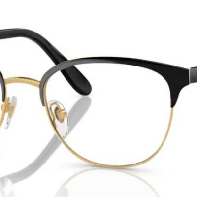 Óculos Receituário VOGUE VO 4088 52-18 352 (Metal Superior Preto Brilhante e Inferior Dourado Brilhante)