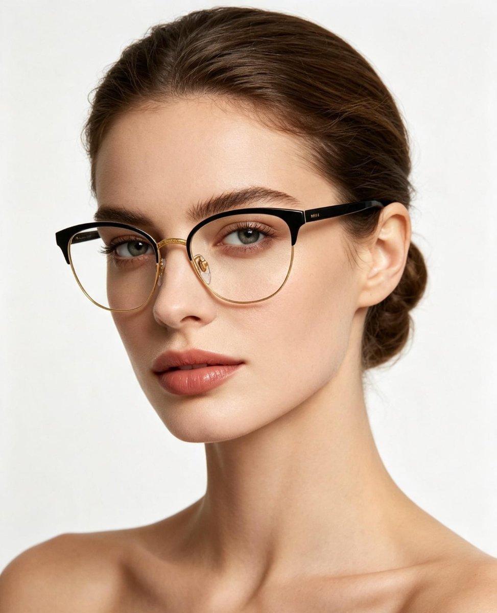 Óculos Receituário VOGUE VO 4088 52-18 352 (Metal Superior Preto Brilhante e Inferior Dourado Brilhante)