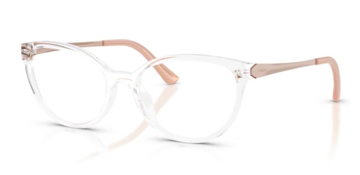 Óculos Receituário VOGUE VO 5721-L 53-17 W745 (Acetato Transparente/Hastes em Metal Dourado Rosê)