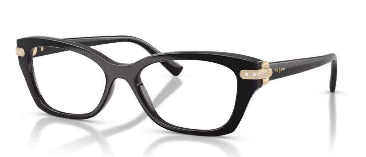 Óculos Receituário VOGUE VO 5704B 54-17 W44 (Acetato Preto Brilhante) 2940 (Acetato Marrom Translúcido) 3286 (Acetato Vinho Transparente) - 